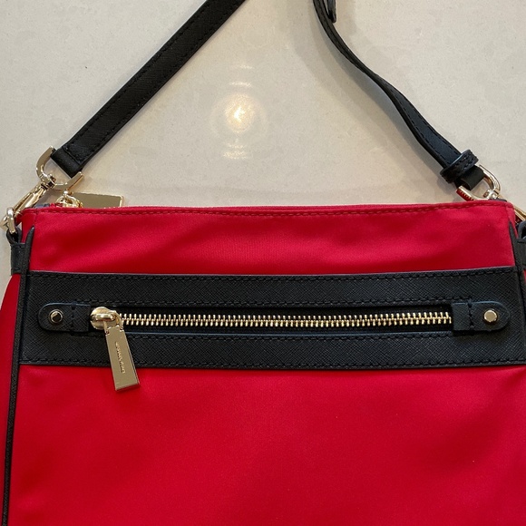 MICHAEL KORS Crossbody Jet Set Nylon Leather Trim Red NWOT - Picture 5 of 13